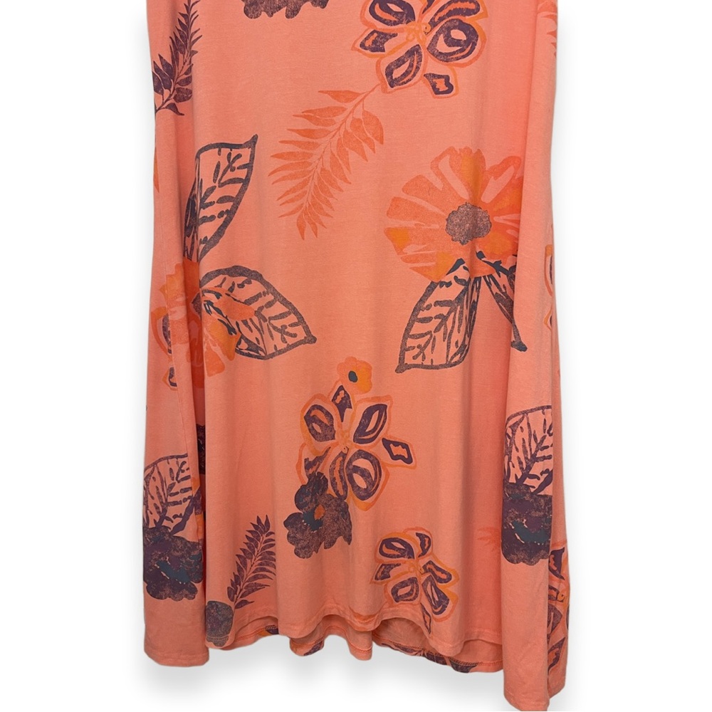 Fresh Produce Short Sleeve Coral V Neck  A-Line Floral Emma Dress Sz 1X - Picture 6 of 6